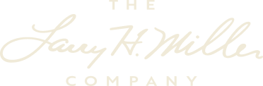 The logo displays the words "The Larry H. Miller Company" with "Larry H. Miller" in cursive script, reflecting their vision behind projects like shovel-ready development Utah and MLB expansion Salt Lake City initiatives.